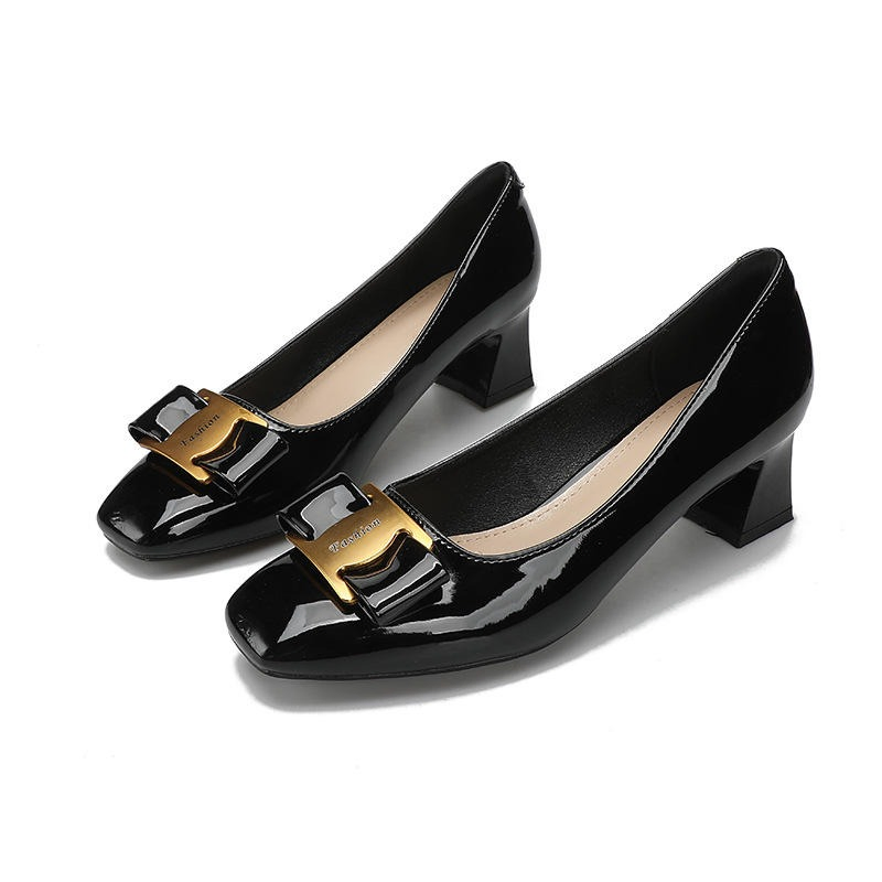 Apricot Single-Strap Pumps